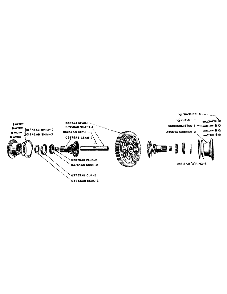 Схема запчастей Case IH SO-SERIES - (071) - DIFFERENTIAL SHAFT, S, SC, SO (06) - POWER TRAIN