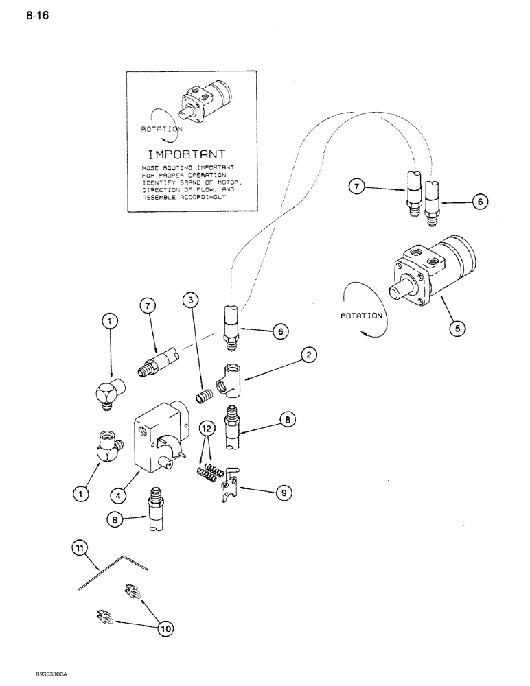 Схема запчастей Case IH 1250 - (8-16) - HYDRAULIC SWING AUGER DRAG FEEDER, 1250 MACHINES, P.I.N. 4861 THRU 5891 (07) - HYDRAULICS