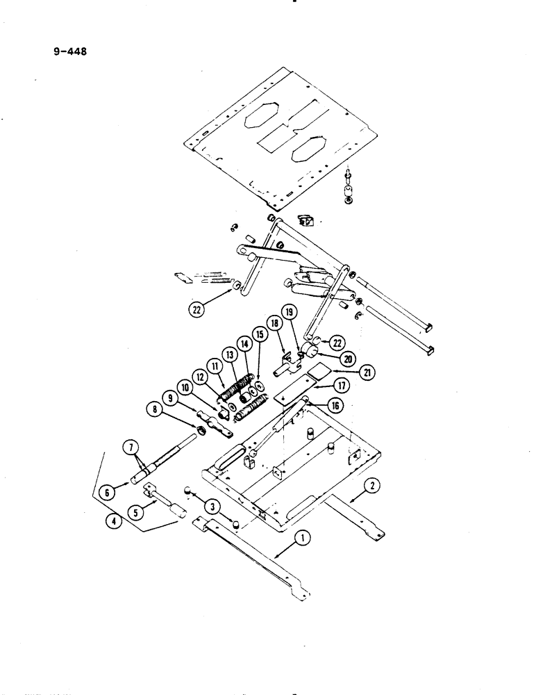 Схема запчастей Case IH 485 - (9-448) - SEAT, LUXURY SUSPENSION PVC COVERED, GRAMMER 113182, SEAT SUSPENSION, PRIOR TO P.I.N. 18001 (09) - CHASSIS/ATTACHMENTS