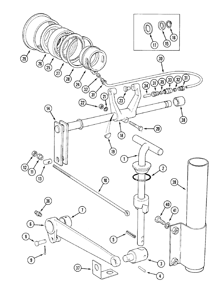 Схема запчастей Case IH 1394 - (6-266) - PTO CLUTCH RELEASE MECHANISM, TRACTORS WITHOUT CAB (06) - POWER TRAIN