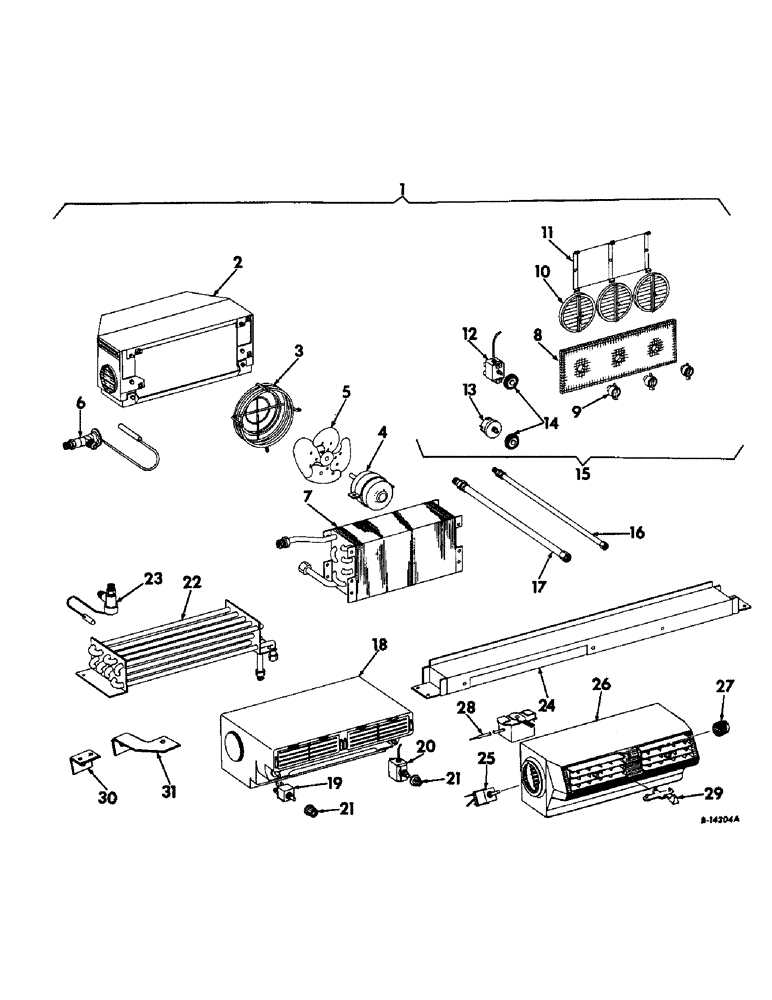 Схема запчастей Case IH 403 - (252) - OPERATORS CAB, AIR CONDITIONING (50) - CAB CLIMATE CONTROL