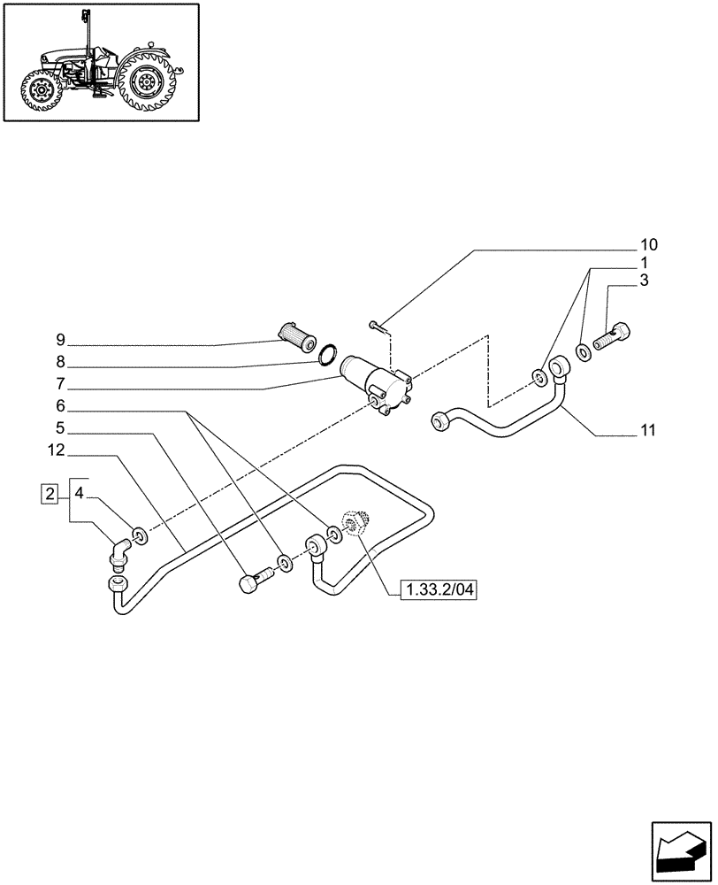 Схема запчастей Case IH JX1070C - (1.28.8/07) - (VAR.275-275/1) HI-LO GEAR LUBRICATION SYSTEM - OIL FILTER, UNIONS (03) - TRANSMISSION