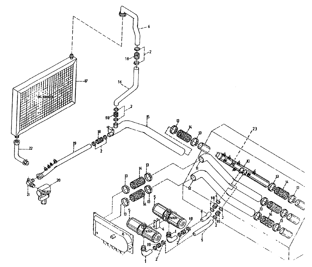 Схема запчастей Case IH 7700 - (B05[10]) - HYDRAULIC SUCTION LINES Hydraulic Components & Circuits