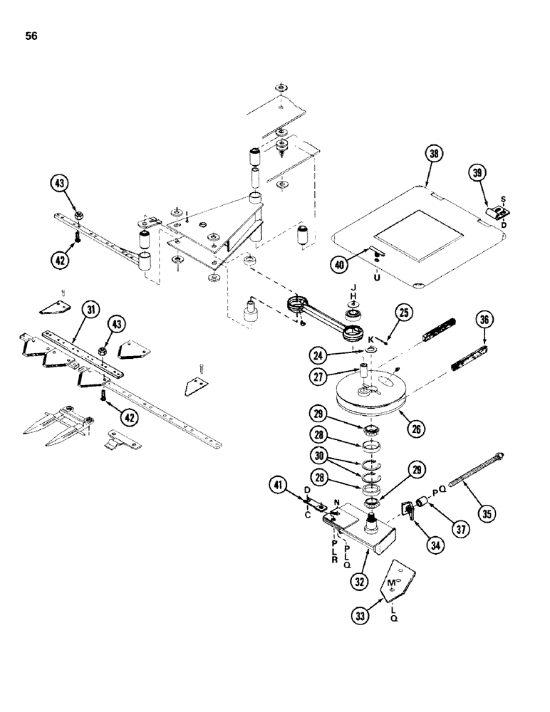 Схема запчастей Case IH 750 - (56) - KNIFE DRIVE, FRONT UNIT 
