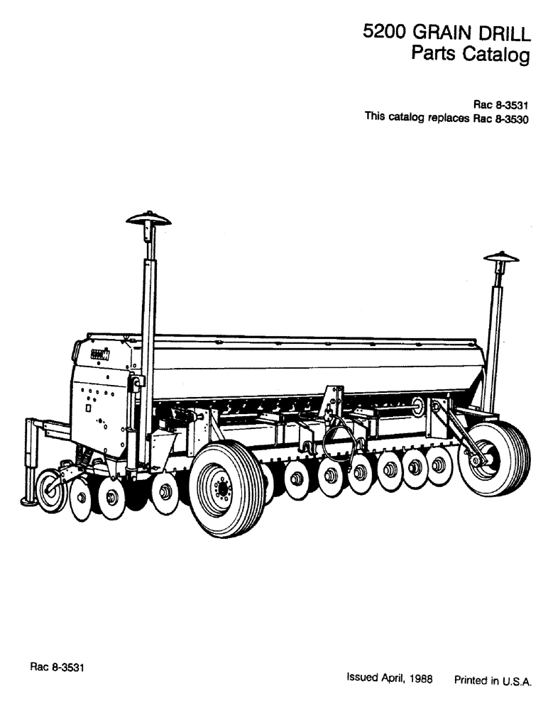 Схема запчастей Case IH 5200 - (01-1) - 5200 GRAIN DRILL 