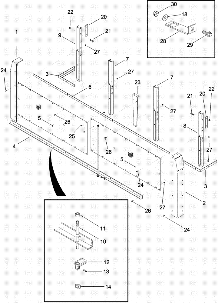 Схема запчастей Case IH 620 - (09D-02) - LID, BASKET - FRONT WALL (16) - BASKET