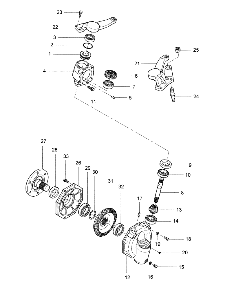 Схема запчастей Case IH DX31 - (04.06) - FINAL REDUCTION GEARS, W/FWD (04) - FRONT AXLE & STEERING
