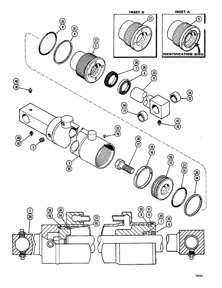 Схема запчастей Case IH 1530 - (130) - LIFT CYLINDER USED ON MODELS WITHOUT SELF LEVELING FEATURE (09) - CHASSIS/ATTACHMENTS
