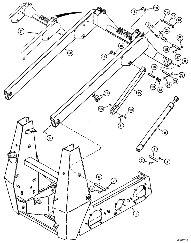 Схема запчастей Case IH 1835C - (9-10) - LOADER LIFT FRAME (09) - CHASSIS/ATTACHMENTS