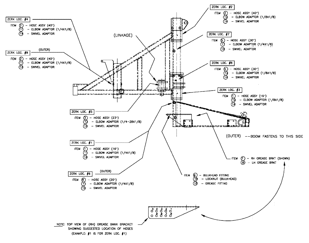Схема запчастей Case IH FLX610 - (03-002) - BOOM GREASE BANK GROUP (09) - BOOMS
