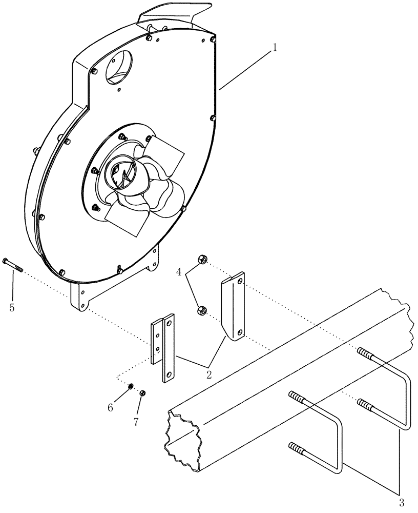 Схема запчастей Case IH 1200PT - (L.10.D[02]) - FAN ASSEMBLY MOUNTING, 12 ROW & 16 ROW (BSN CBJ026002) L - Field Processing