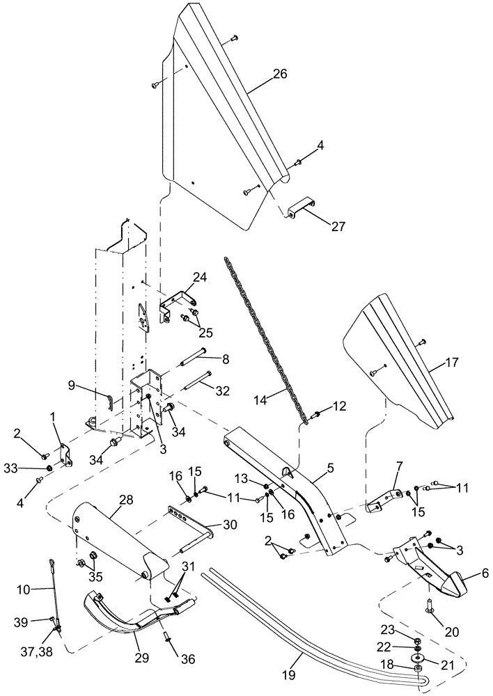 Схема запчастей Case IH 625 - (60.600.27[01]) - NEW GENERATION PLANT LIFTER WITH MECHANICAL HEADER HEIGHT CONTROL - LEFT HAND - ASN Y8T013801, MODEL YEAR 2008 ONLY (60) - PRODUCT FEEDING