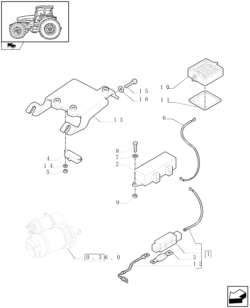 Схема запчастей Case IH FARMALL 95U - (1.75.4/02) - AIR HEATER TYPE ENGINE STARTING AID (VAR.331206-333206) (06) - ELECTRICAL SYSTEMS