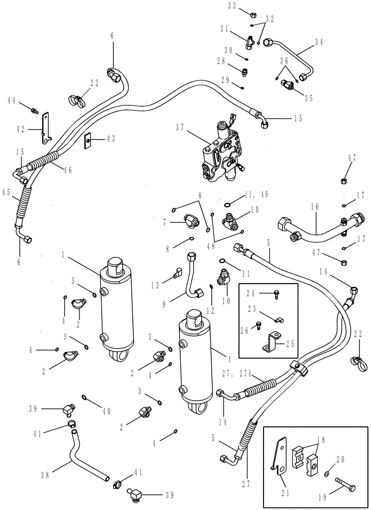 Схема запчастей Case IH MX245 - (08-10) - HYDRAULIC SYSTEM - HITCH (08) - HYDRAULICS