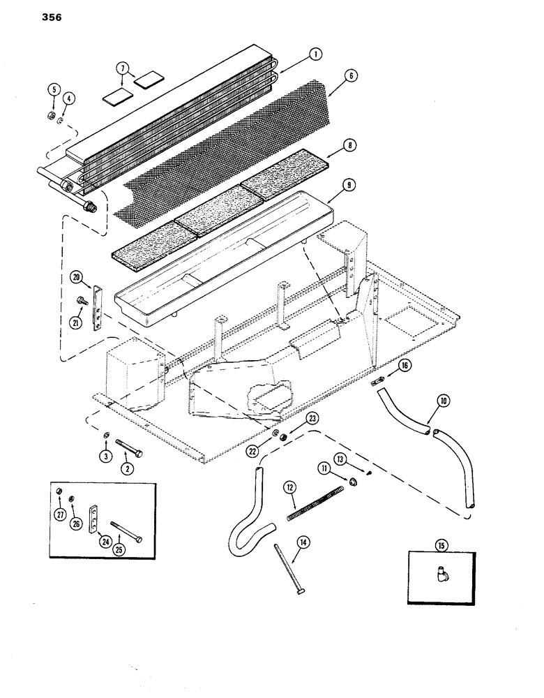 Схема запчастей Case IH 770 - (356) - CAB, PLENUM, W/AIR CONDITIONER, UPPER (09) - CHASSIS/ATTACHMENTS