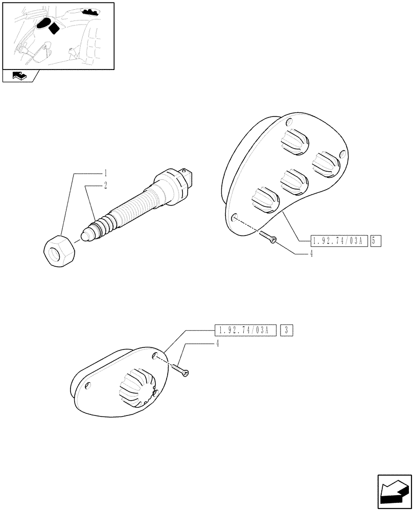 Схема запчастей Case IH FARMALL 105N - (1.92.74/03) - ELECTRONIC LIFT - ELECTRIC CONTROLS (VAR.331832-332832 / 743523) (10) - OPERATORS PLATFORM/CAB