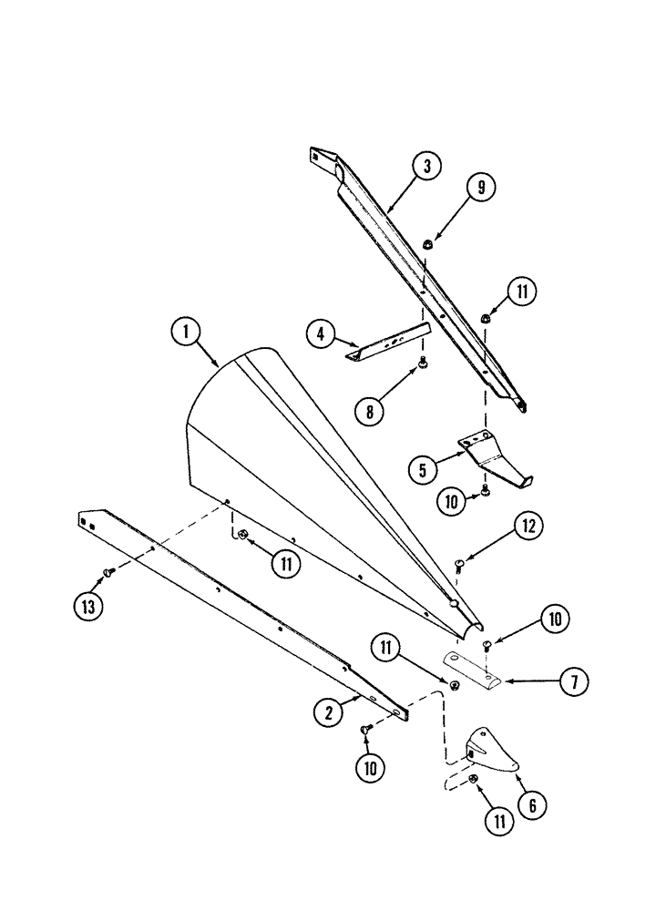 Схема запчастей Case IH 1043 - (09-41) - OUTER DIVIDER SHIELDS - PLASTIC (09) - CHASSIS