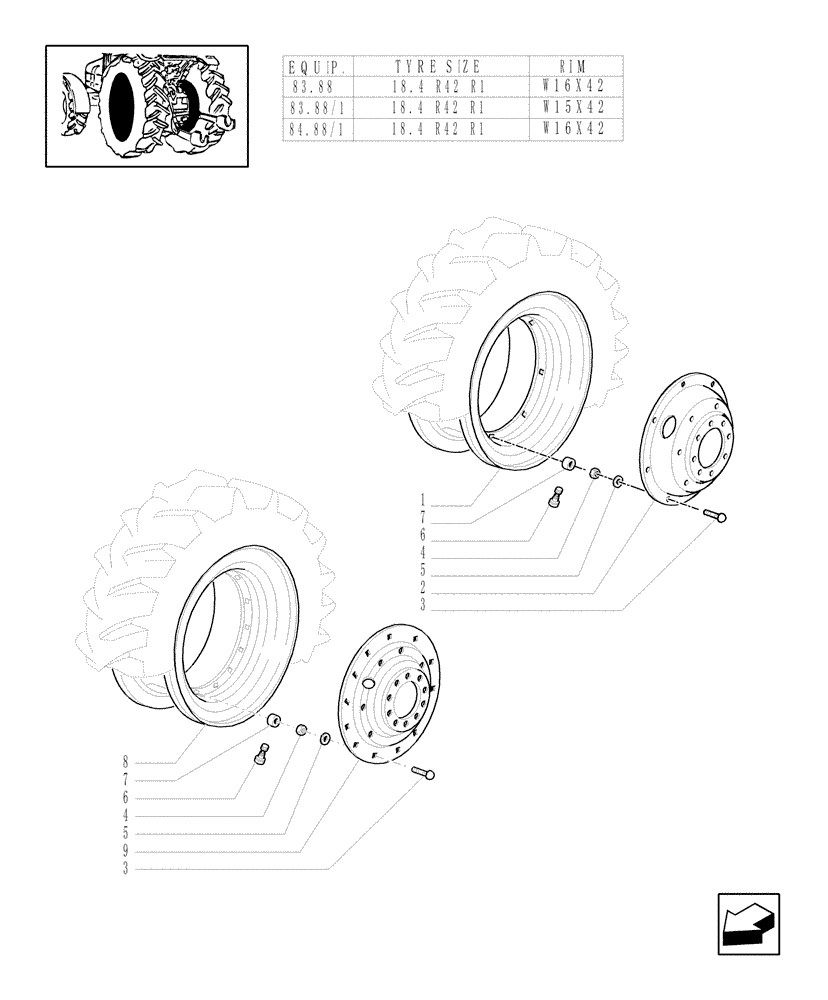 Схема запчастей Case IH MXM140 - (83.00[09]) - DRIVE WHEELS (11) - WHEELS/TRACKS