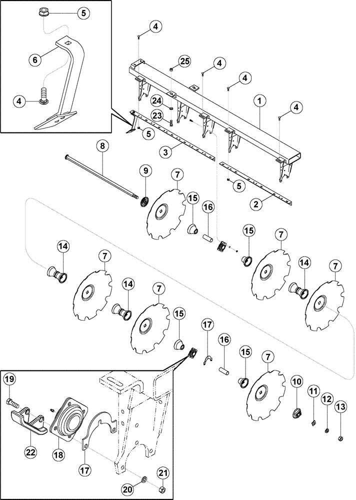 Схема запчастей Case IH RMX790 - (75.200.03) - ALL PURPOSE NON FOLDING FRONT MAIN DISK GANG PARTS (09) - CHASSIS/ATTACHMENTS