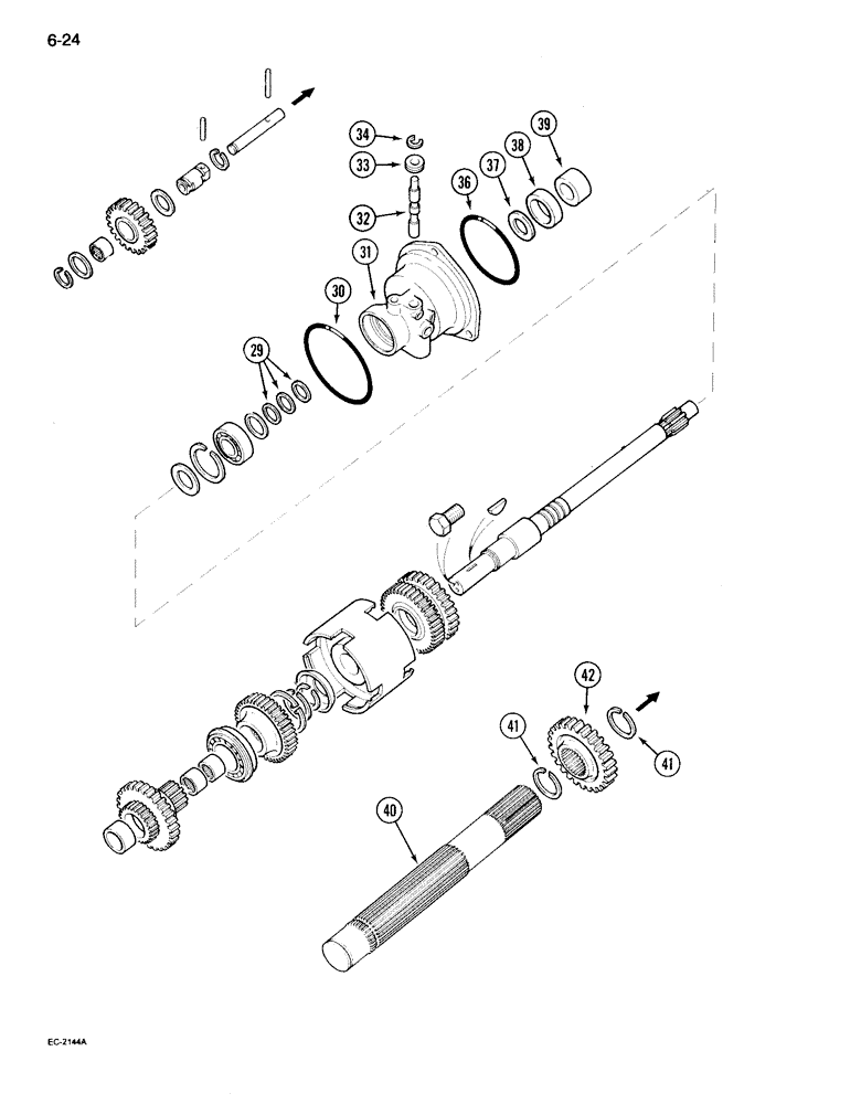 Схема запчастей Case IH 995 - (6-024) - SPEED TRANSMISSION, FORWARD AND REVERSE ATTACHMENT (06) - POWER TRAIN
