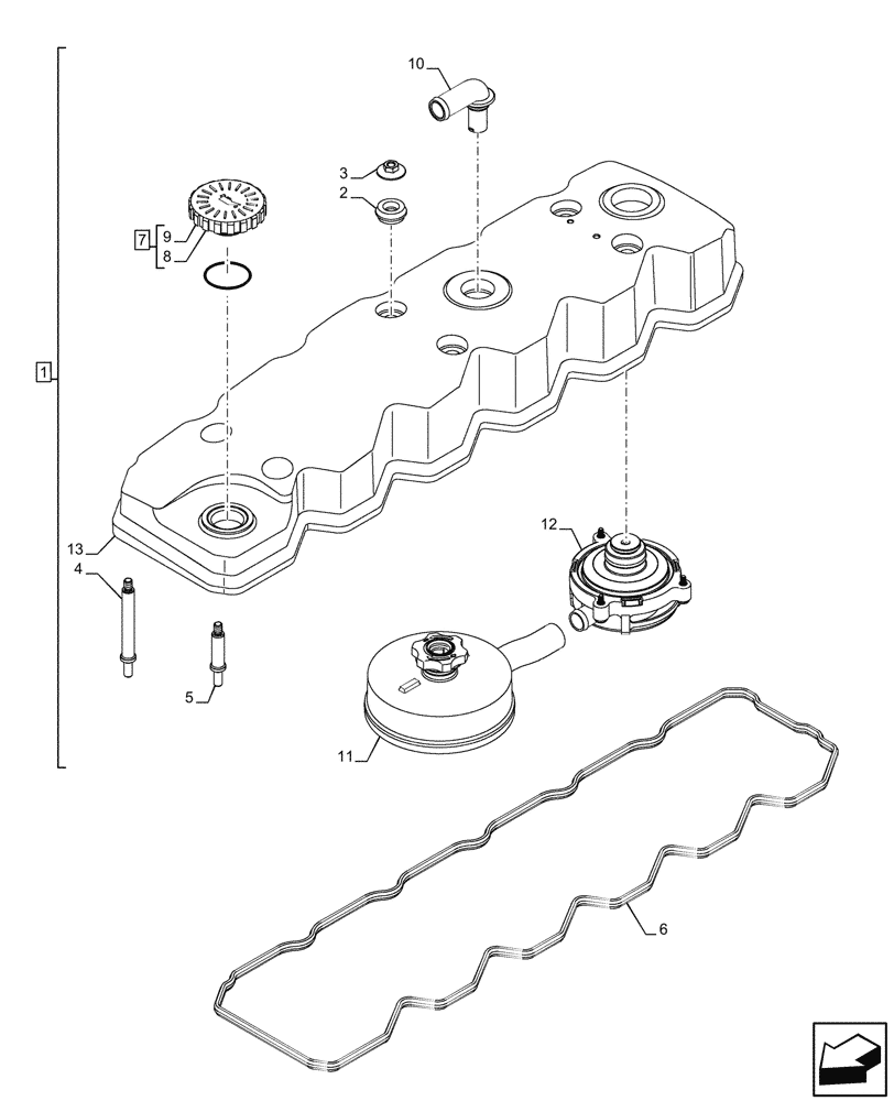 Схема запчастей Case IH F4HFA613A E002 - (10.101.02[01]) - HEAD COVER, UP TO SOLUTION (10) - ENGINE
