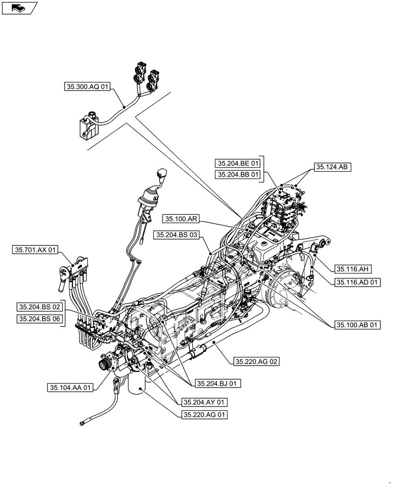 Схема запчастей Case IH FARMALL 105U - (35.000.00[01]) - PICTORIAL INDEX - HYDRAULIC SYSTEMS (35) - HYDRAULIC SYSTEMS