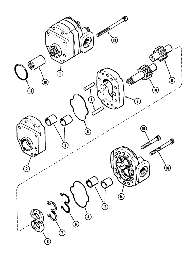 Схема запчастей Case IH 1896 - (8-272) - HYDRAULICS, GEAR AND PISTON PUMP ASSEMBLY (08) - HYDRAULICS