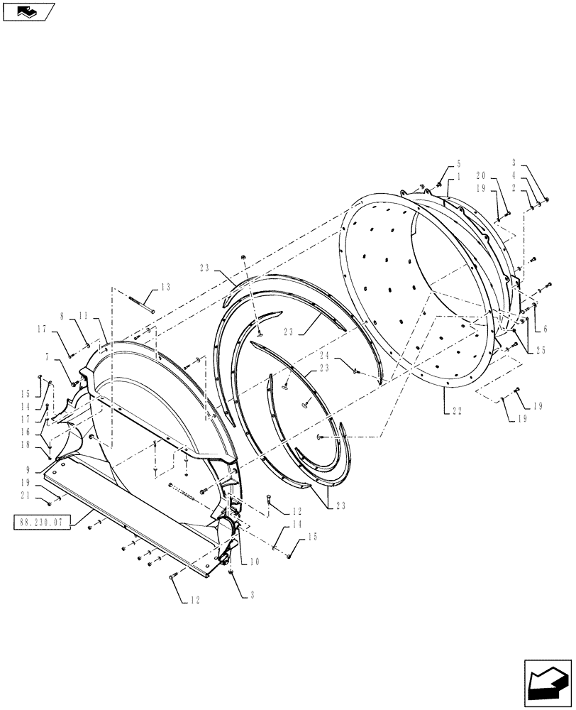 Схема запчастей Case IH 9230 - (66.101.05) - TRANSITION CONE (66) - THRESHING