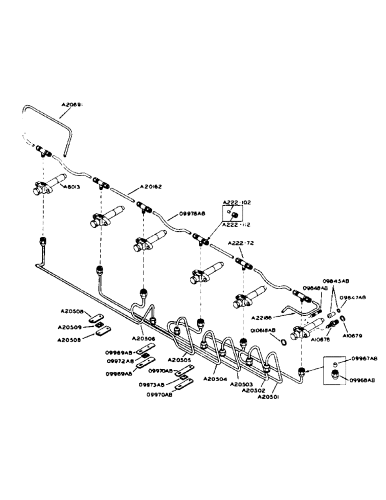 Схема запчастей Case IH 940 - (2-020) - DIESEL ENGINE, FUEL INJECTOR NOZZLES AND TUBES (03) - FUEL SYSTEM