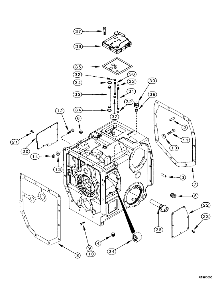 Схема запчастей Case IH MX220 - (6-034) - RANGE TRANSMISSION, HOUSING (06) - POWER TRAIN
