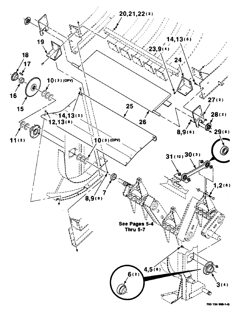 Схема запчастей Case IH 8590 - (5-02) - PACKER MOUNTING AND FEEDER ASSEMBLY, LOWER (13) - FEEDER