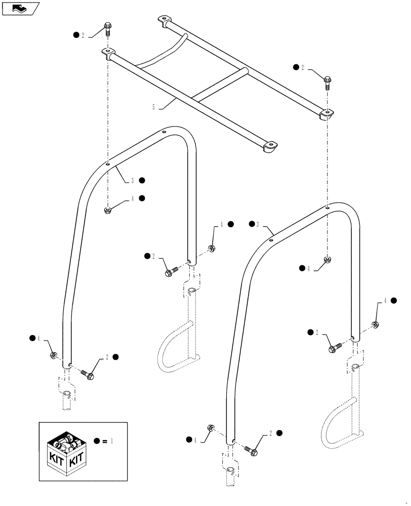 Схема запчастей Case IH SCOUT XL - (90.118.08[02]) - ROPS - 2-SEATER (90) - PLATFORM, CAB, BODYWORK AND DECALS