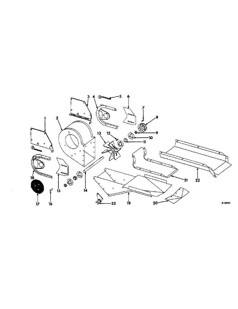 Схема запчастей Case IH 2-PR - (091[1]) - ELEVATOR FAN (80) - CROP STORAGE/UNLOADING