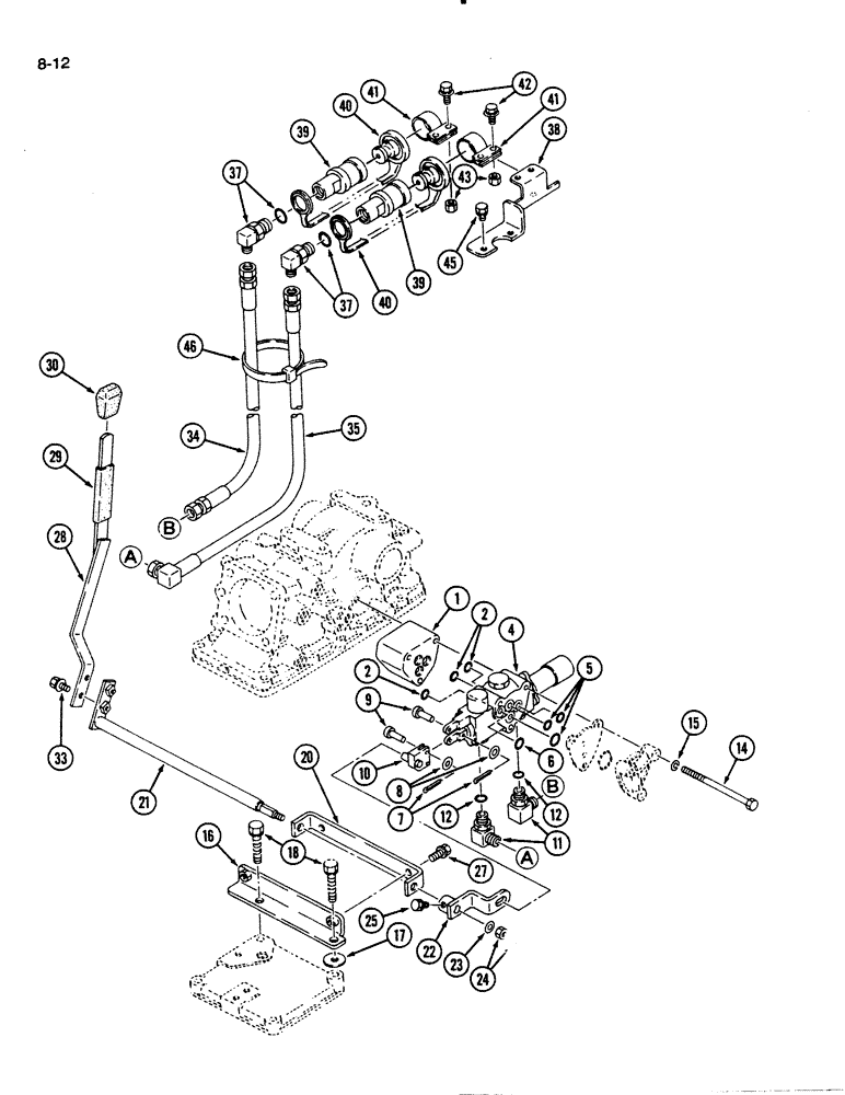 Схема запчастей Case IH 1130 - (8-12) - AUXILIARY VALVE KIT (08) - HYDRAULICS
