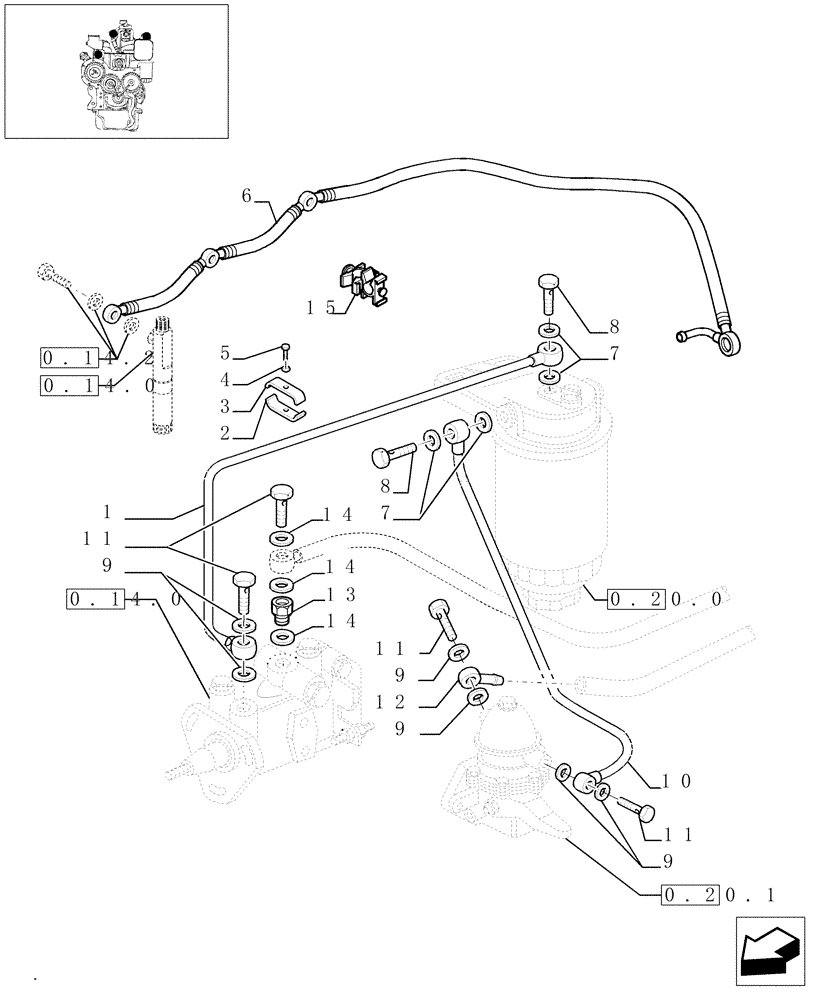 Схема запчастей Case IH JX65 - (0.20.3/03) - FUEL LINES (AFTER S/N 13287) (01) - ENGINE