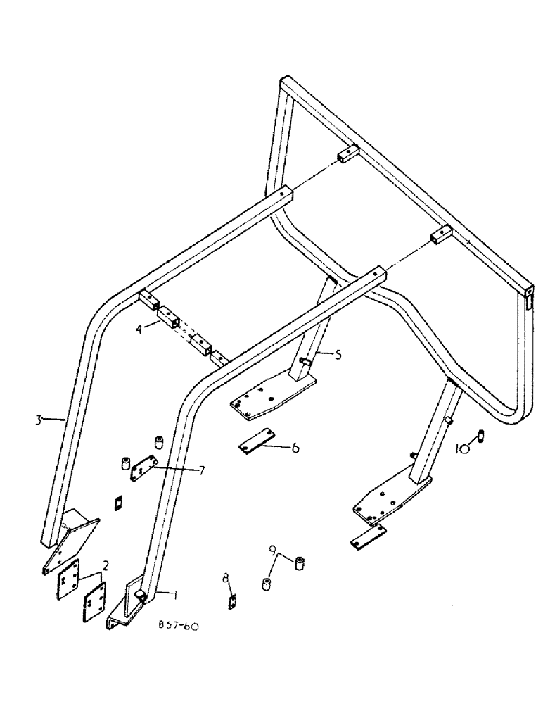Схема запчастей Case IH 384 - (13-09) - SUPERSTRUCTURE, PROTECTIVE FRAME, FOUR POST (05) - SUPERSTRUCTURE