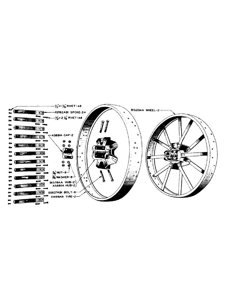 Схема запчастей Case IH SC-SERIES - (084) - 6X48 REAR WHEEL, STEEL, FOR SC TRACTOR (06) - POWER TRAIN