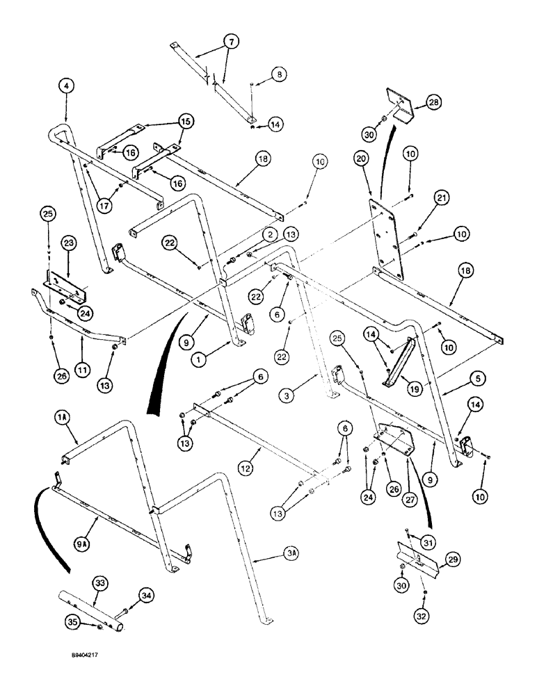 Схема запчастей Case IH 2055 - (9C-26) - CONVEYOR CHUTE SUPPORTS (15) - HANDLING SYSTEM