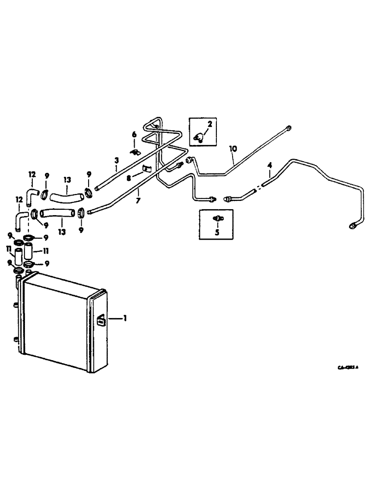 Схема запчастей Case IH 2400 - (06-03) - COOLING, OIL COOLER, INTERNATIONAL 2400 SERIES A TRACTORS WITH SYNCHROMESH TRANSMISSION Cooling