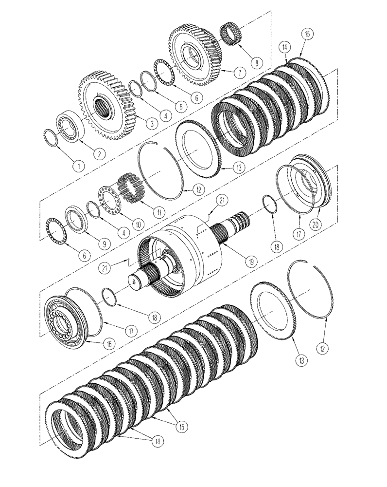 Схема запчастей Case IH STX325 - (06-37) - POWER SHIFT TRANSMISSION - FOURTH SHAFT ASSEMBLY (06) - POWER TRAIN