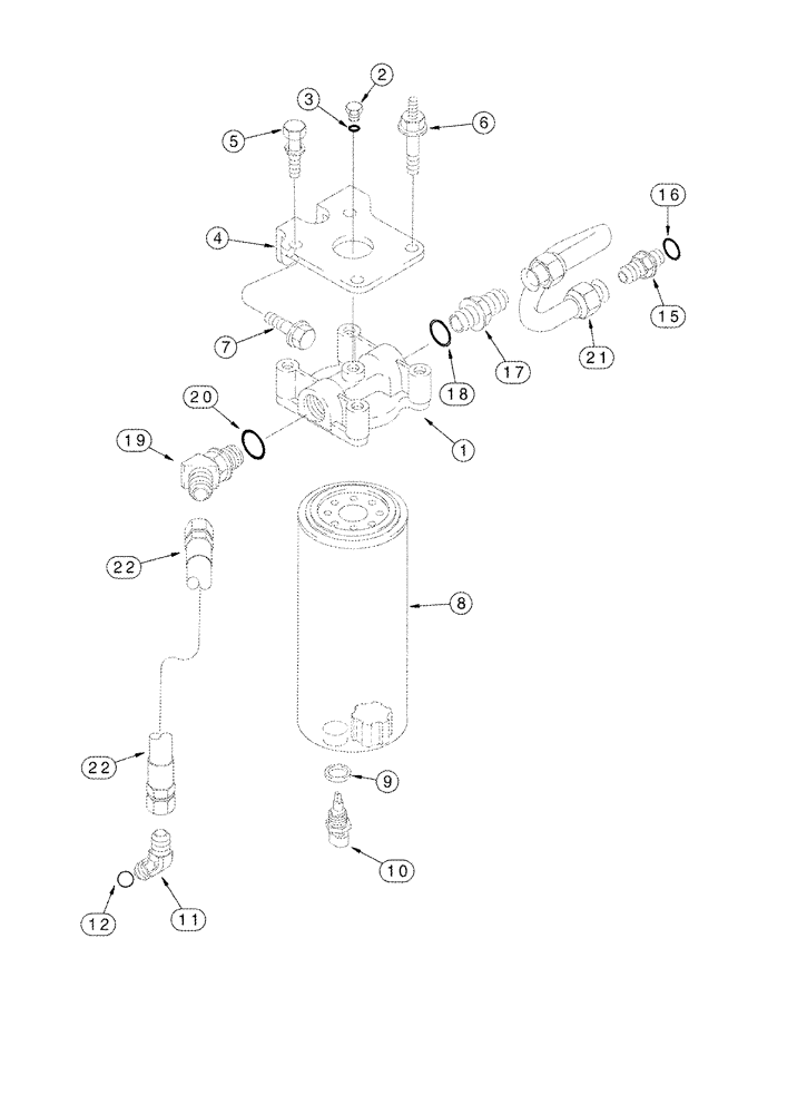 Схема запчастей Case IH STX325 - (03-06) - FUEL FILTER AND CONNECTIONS (03) - FUEL SYSTEM