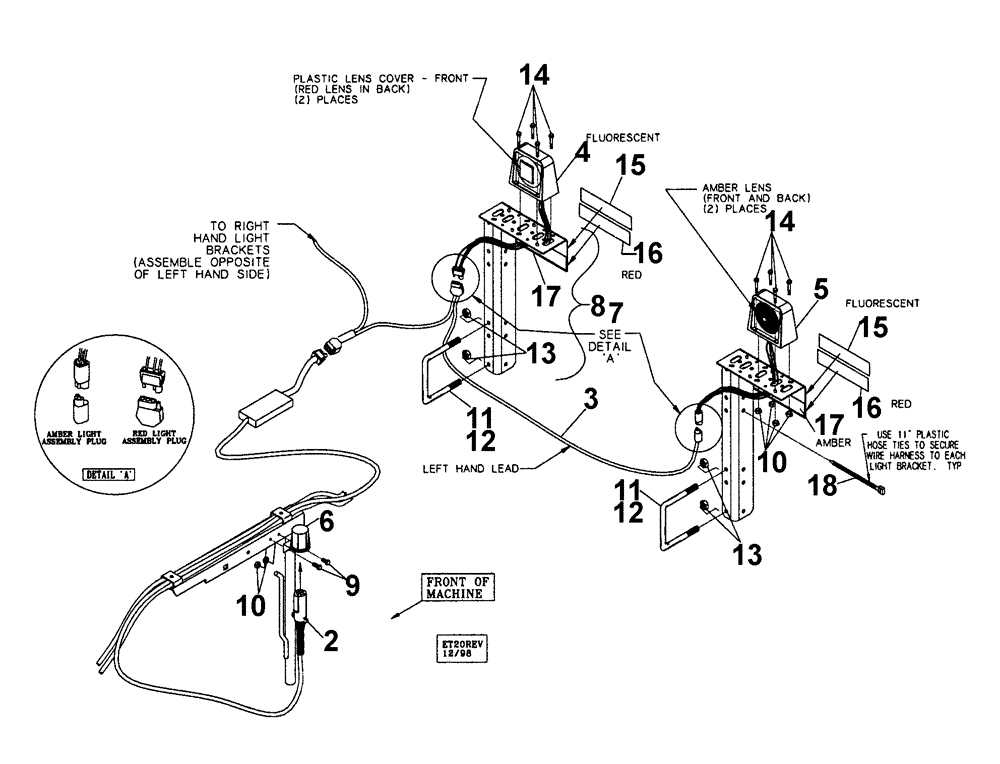Схема запчастей Case IH 527B - (55.404.01) - WARNING AND TAILLIGHT KIT W/ANGLE LIGHT BRACKETS (55) - ELECTRICAL SYSTEMS