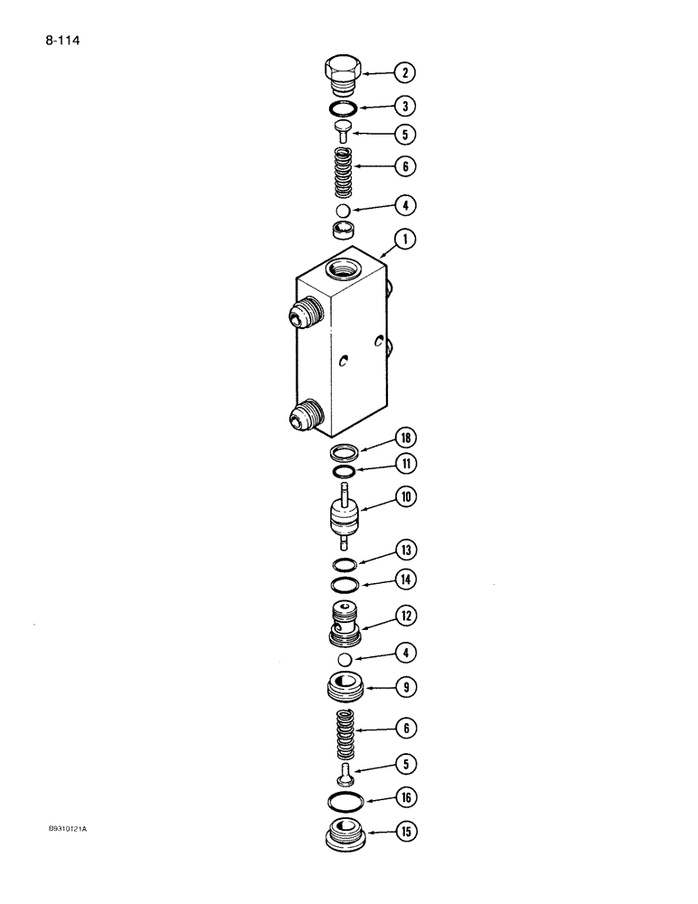 Схема запчастей Case IH 950 - (8-114) - ALTERNATING CHECK VALVE, 4 AND 6 ROW NARROW, RIGID, 4 ROW WIDE, RIGID (08) - HYDRAULICS