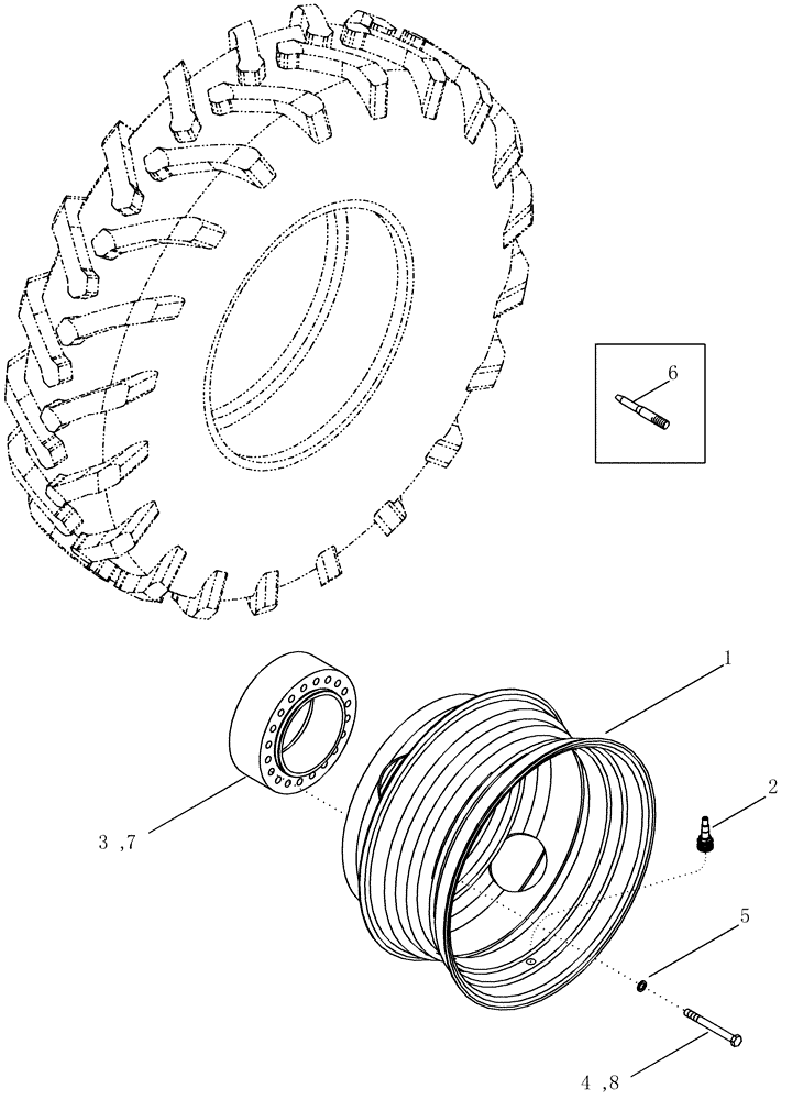 Схема запчастей Case IH 635 - (44.511.01) - WHEELS, DRIVE (44) - WHEELS