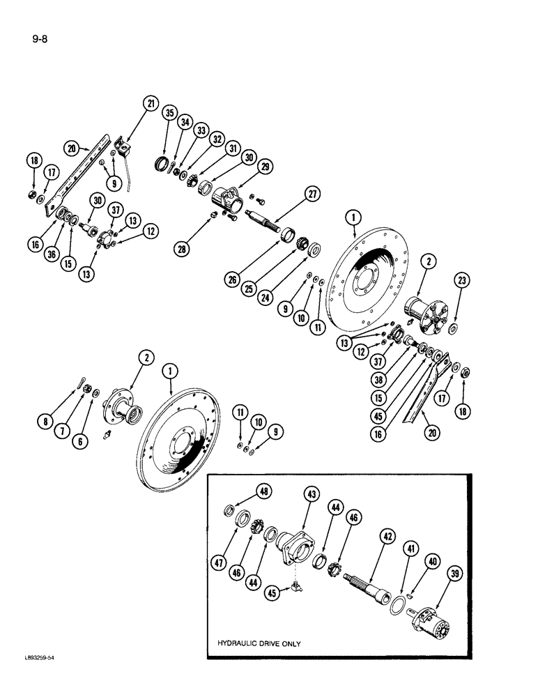 Схема запчастей Case IH 960 - (9-08) - REEL HEADS AND TOOTH BAR (09) - CHASSIS