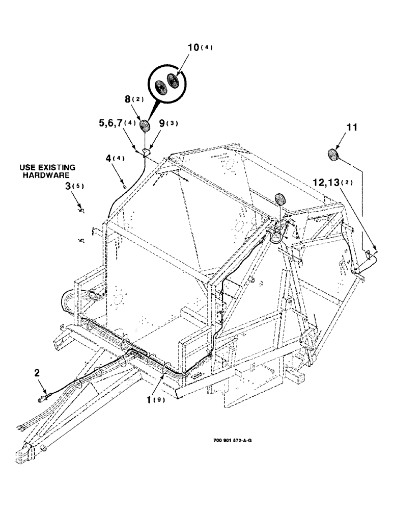 Схема запчастей Case IH 8480 - (9-30) - LIGHT KIT, WARNING, HK50456 LIGHT KIT COMPLETE, TO BE ORDERED THROUGH WHOLEGOODS ONLY Decals & Attachments