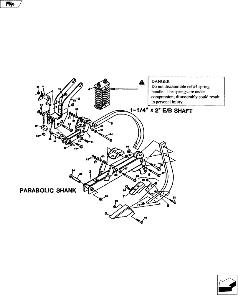 Схема запчастей Case IH COULTER - (75.200.05) - SPRING RESET 1800 - 1984 (75) - SOIL PREPARATION