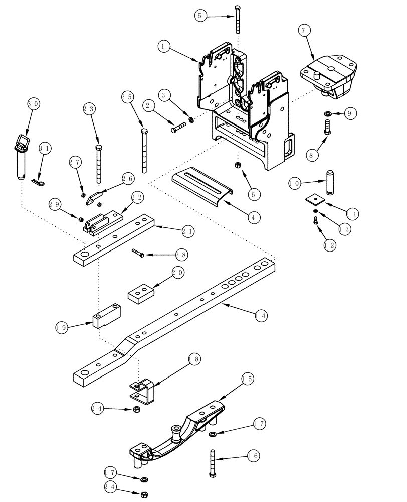 Схема запчастей Case IH MX220 - (09-46) - DRAWBAR HAMMERSTRAP HIGH CAPACITY, N.A. ONLY (09) - CHASSIS/ATTACHMENTS