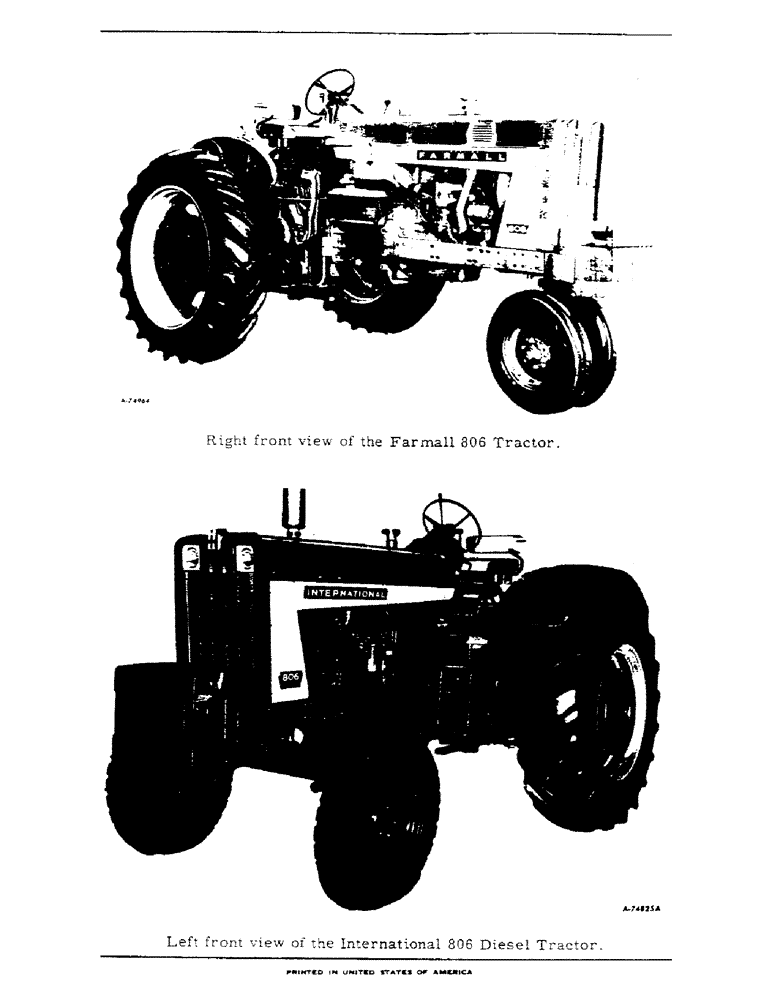 Схема запчастей Case IH 2806 - (8) - RIGHT FRONT VIEW OF THE FARMALL 806 TRACTOR, LEFT FRONT VIEW INTERNATIONAL 806 DIESEL TRACTOR (00) - GENERAL