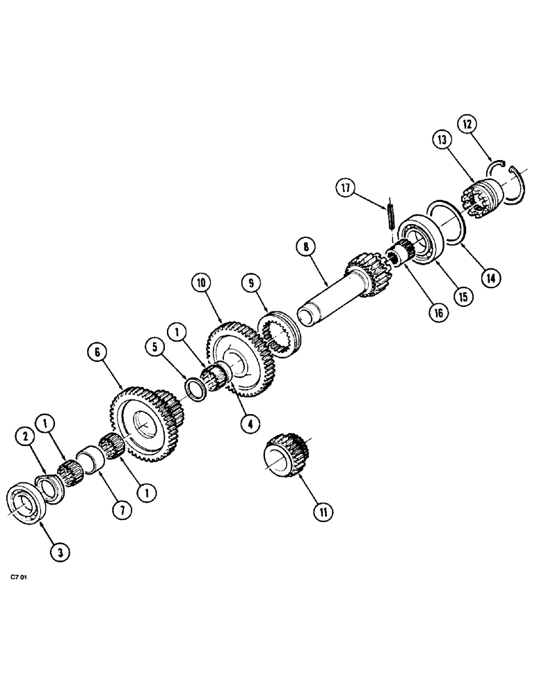 Схема запчастей Case IH 2140 - (6-044) - P.T.O. DRIVE, 12+12 (06) - POWER TRAIN